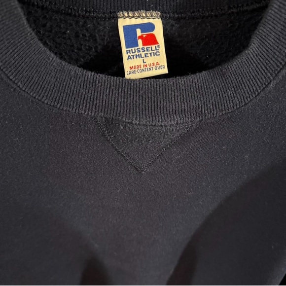 Vintage 90s Russell Athletic Men's Navy Crewneck Sweatshirt Size Large - Picture 2 of 2
